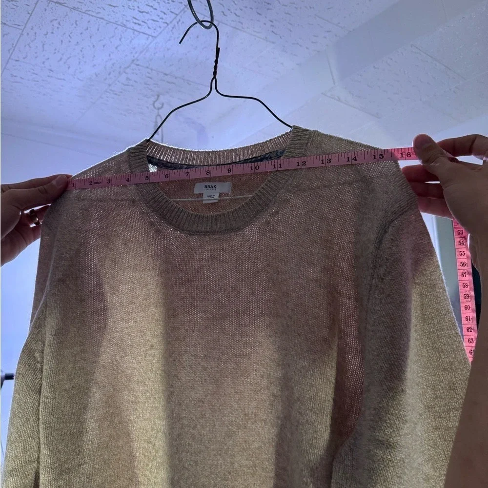 Brax Crew Neck Sweater‎ Mens L Tan Marl  Rick Long Sleeve Knit Pullover Luxury